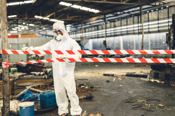 Professional Sewage Cleanup technician working in Henderson, NC